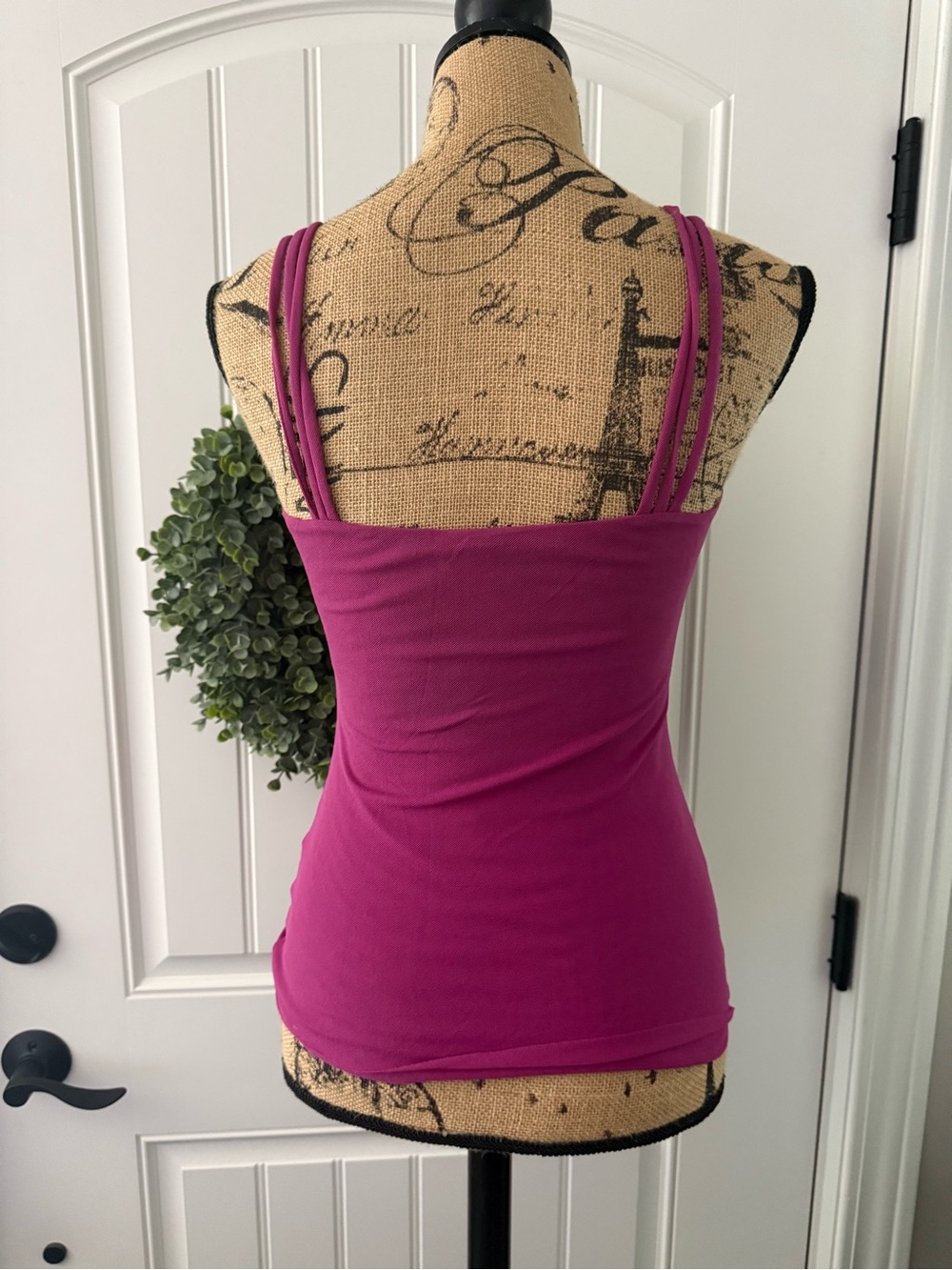 Express Magenta Tie-Front Double-Strap Camisole - Picture 2 of 3
